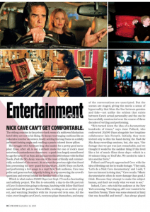 Entertainment Weekly: 20,000 Days on Earth