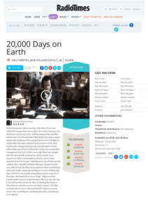 Radio Times: 20,000 Days on Earth