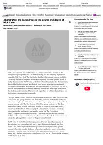 The A.V. Club: 20,000 Days On Earth dredges the drama and depth of Nick Cave