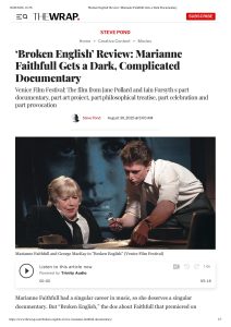 TheWrap: Marianne Faithfull Gets a Dark, Complicated Documentary