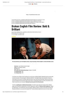 Loud and Clear Reviews: Broken English Film Review: Bold & Brilliant