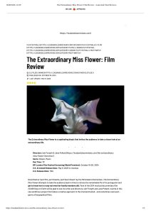 Loud and Clear Reviews: The Extraordinary Miss Flower — Film Review