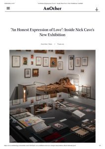 AnOther: “An Honest Expression of Love” — Inside Nick Cave’s New Exhibition