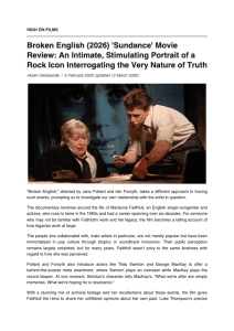 High On Films: Broken English
