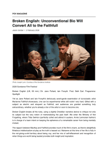 POV Magazine: Unconventional Bio Will Convert All to the Faithfull