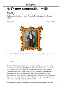 Prospect Magazine: Art’s new connection with story