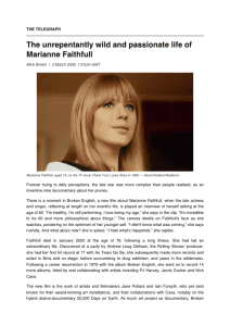 The Telegraph: The unrepentantly wild and passionate life of Marianne Faithfull